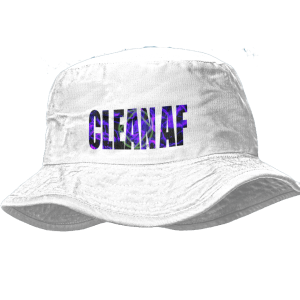 Clean AF bucket hat - white