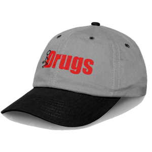 F Drugs grey with black brim hat